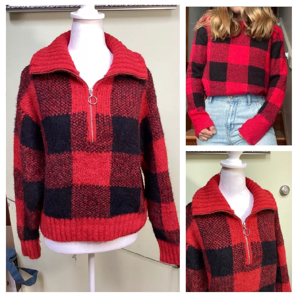 Pull en maille à col zippé 