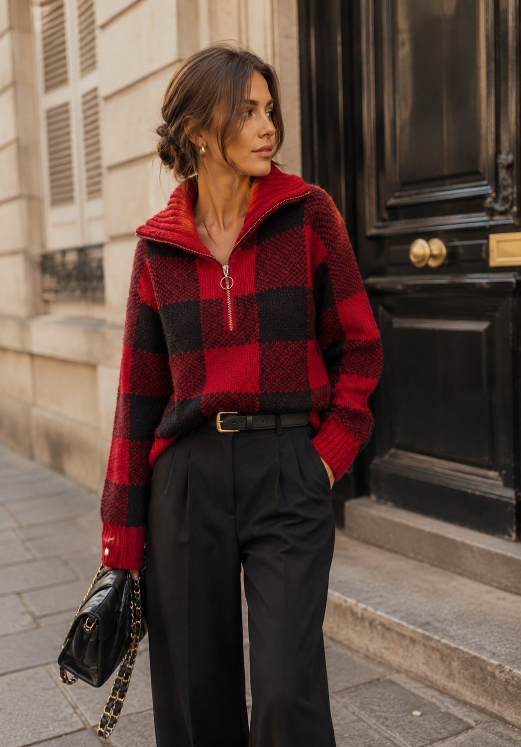 Pull en maille à col zippé 