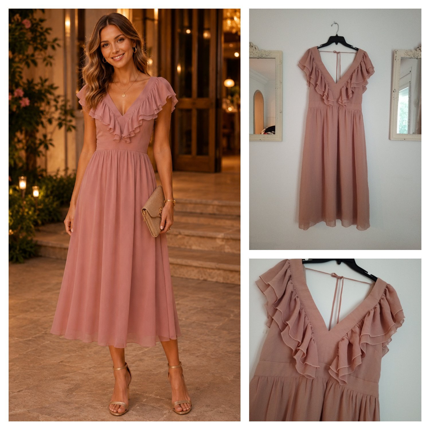 Robe cocktail à volants 