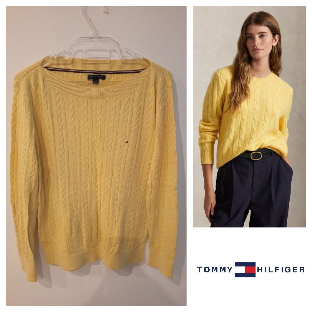 Pull torsadé à col bateau Tommy Hilfiger 