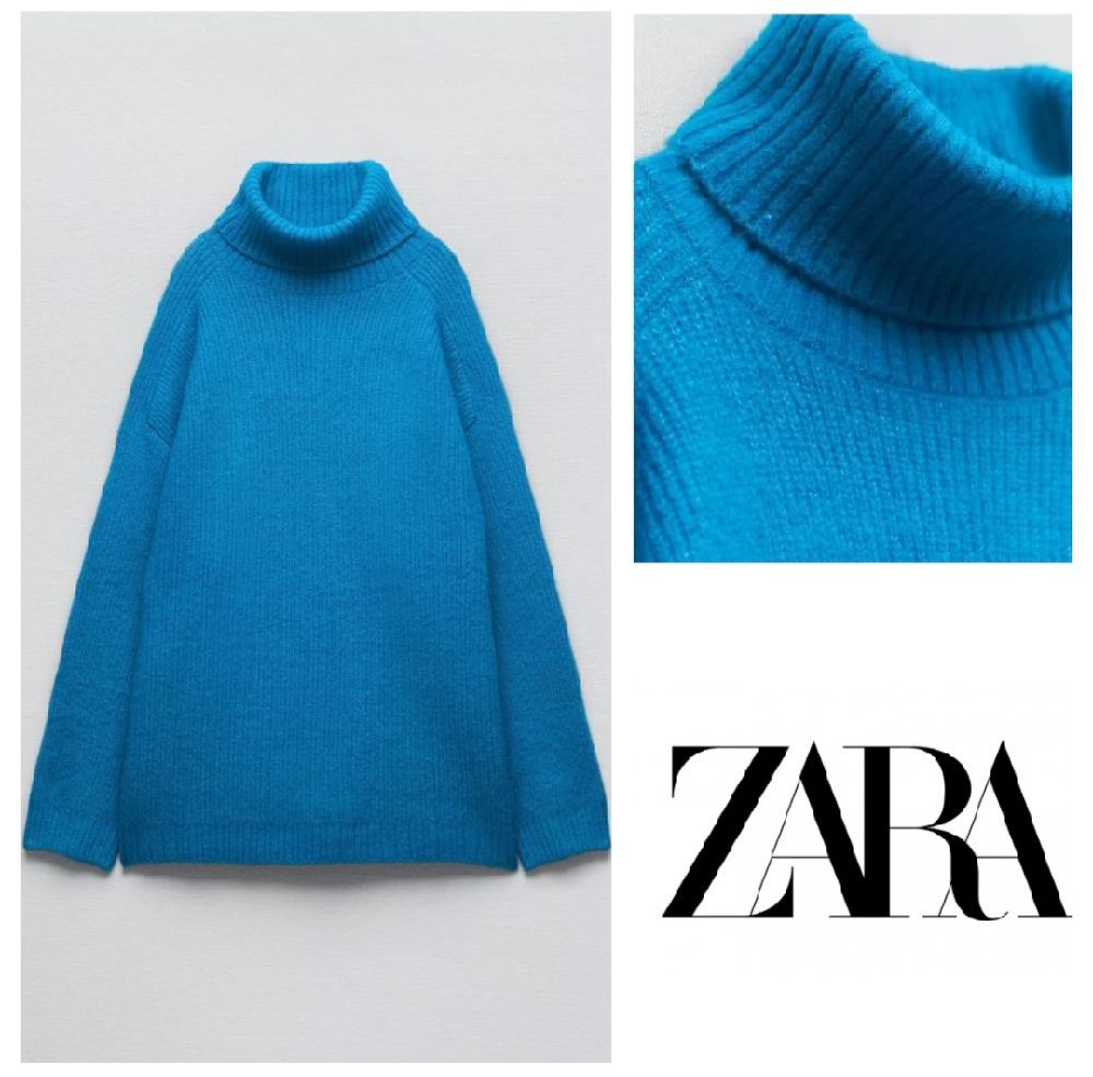 Pull oversize zara en laine mélangée côtelée 