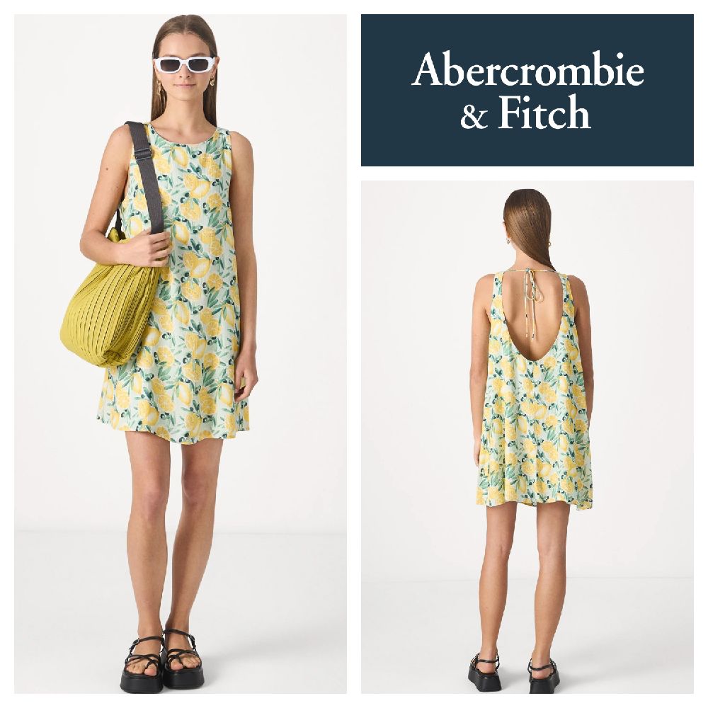Robe lemon print à dos échancré Abercrombie & Fitch
