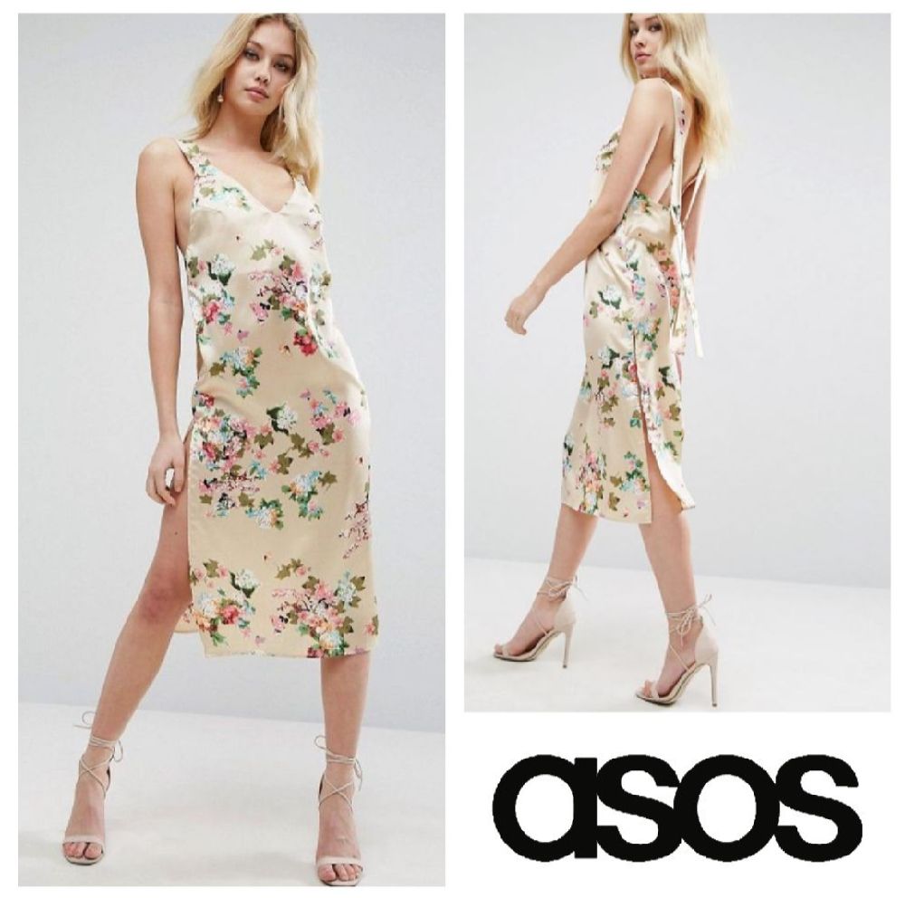 Robe midi en satin Asos 