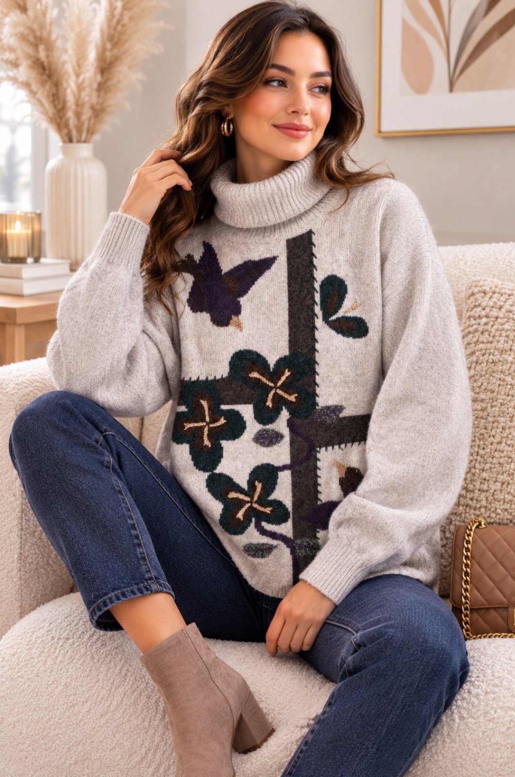 Pull vintage C&A à motif en relief 