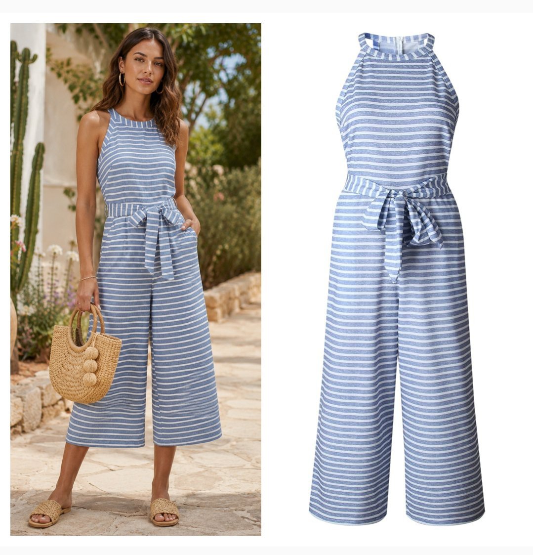 Combinaison jupe culotte ceinturée 