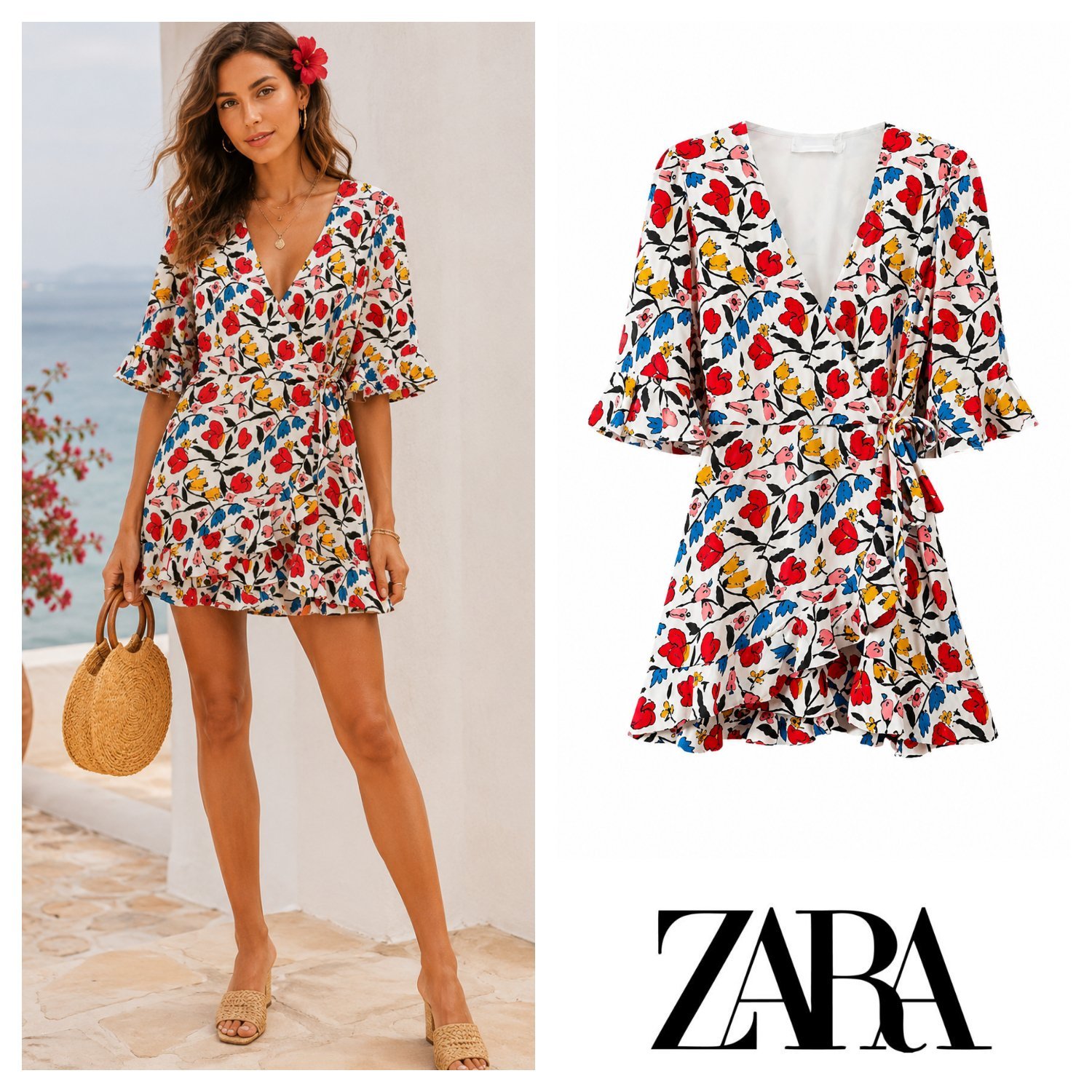 Robe short portefeuille Zara 