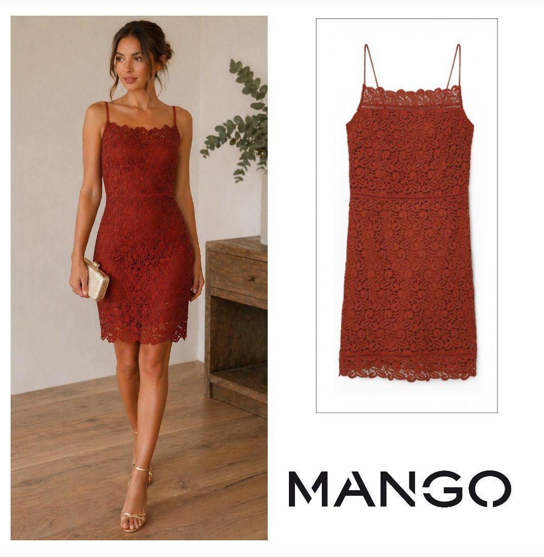 Robe en guipure Mango