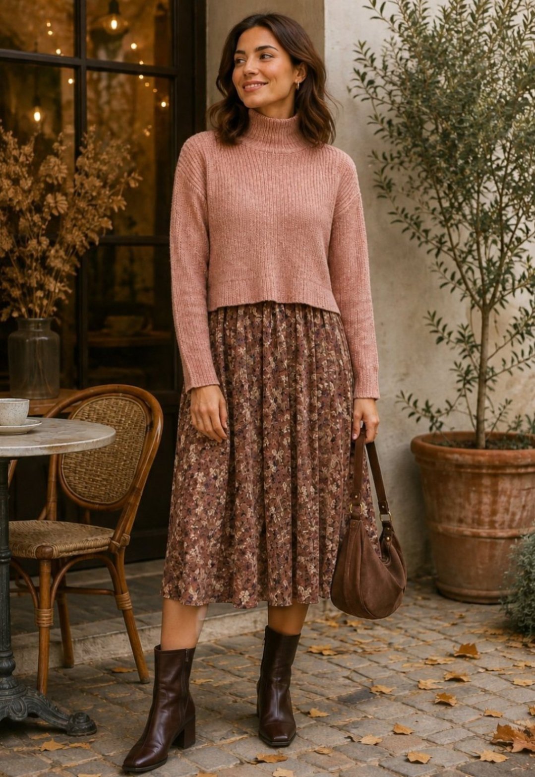 Robe fleurie bimatière 