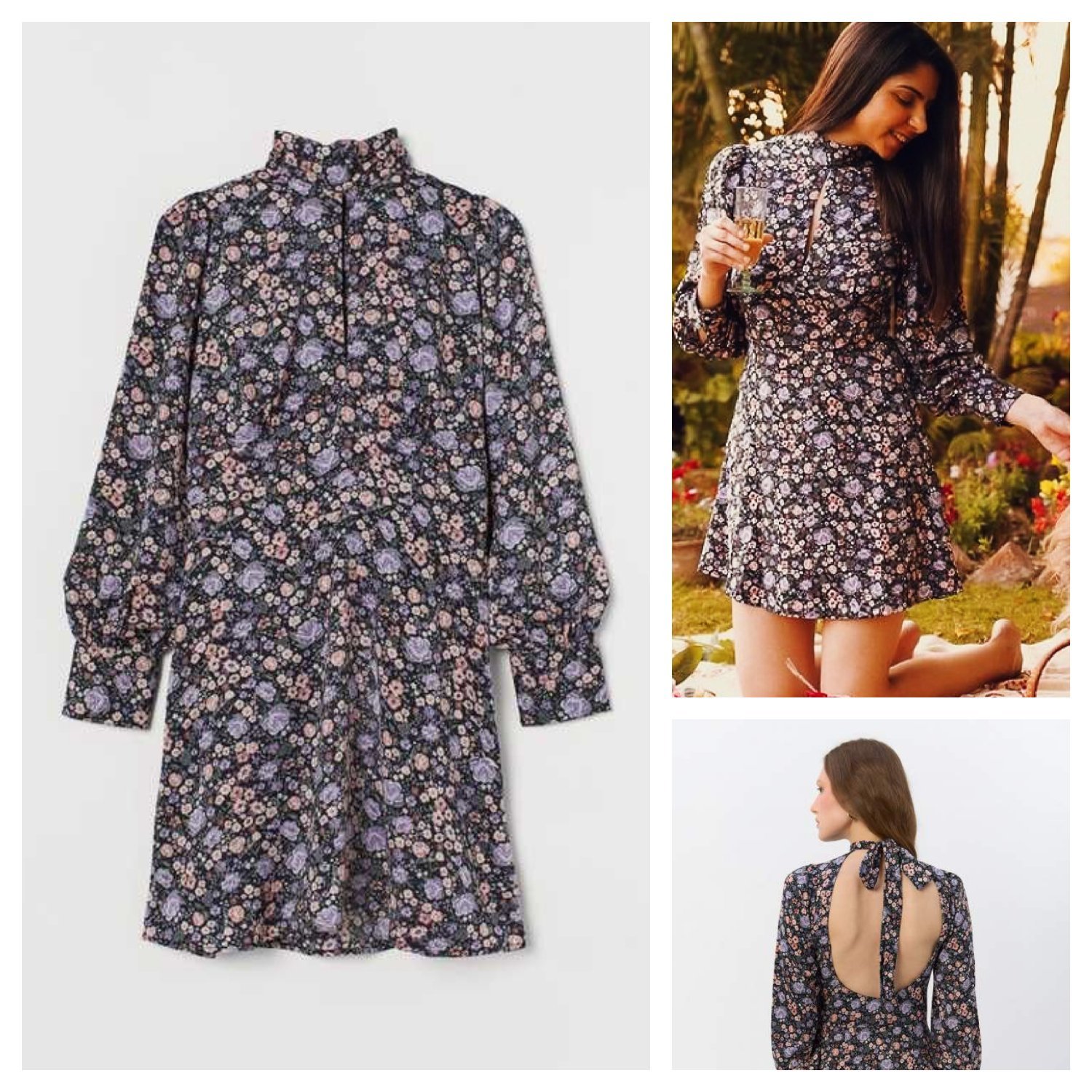 Jolie robe fleurie h&m à dos nu 