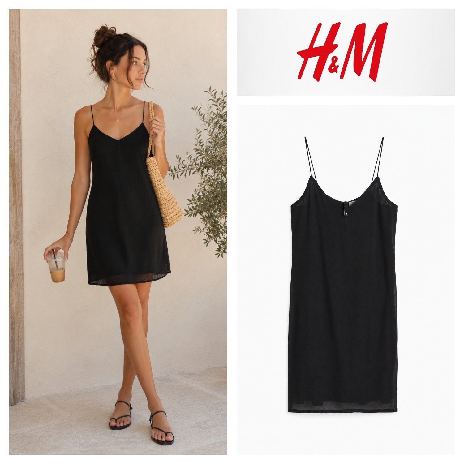 Petite robe noire à bretelles H&M
