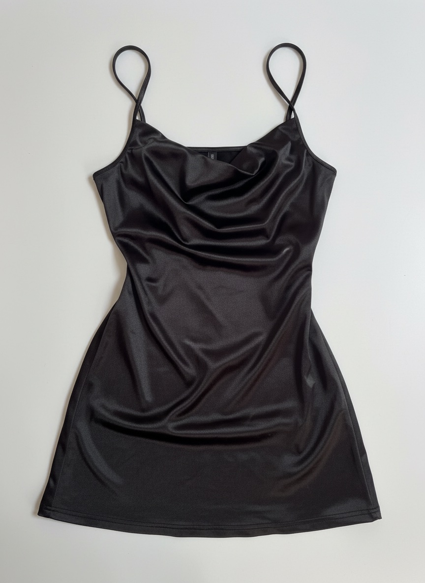 Robe satin noir