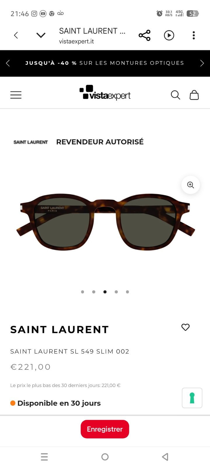 Lunette solaire SAINT LAURENT
