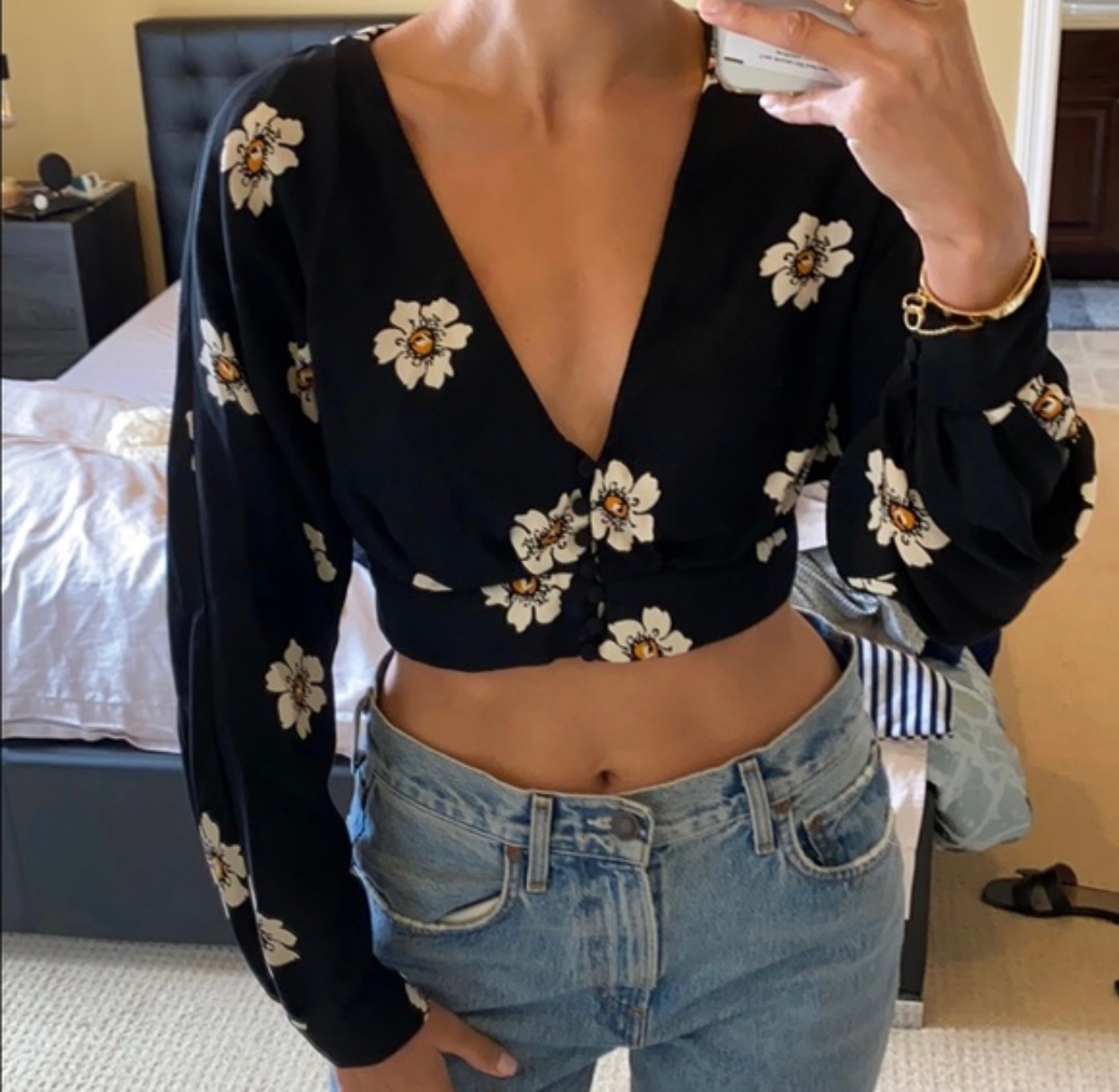 Top chemise noir zara