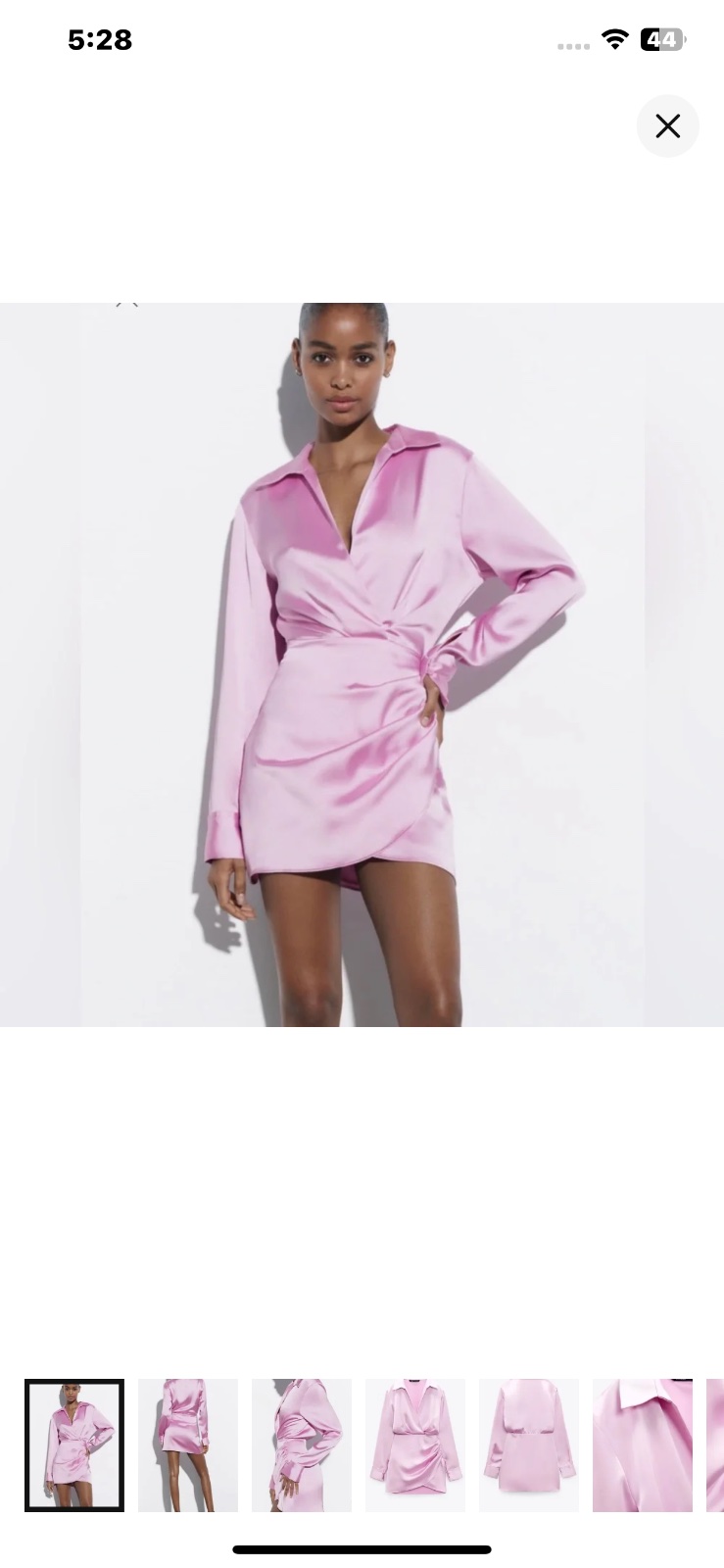 Robe zara rose satinée