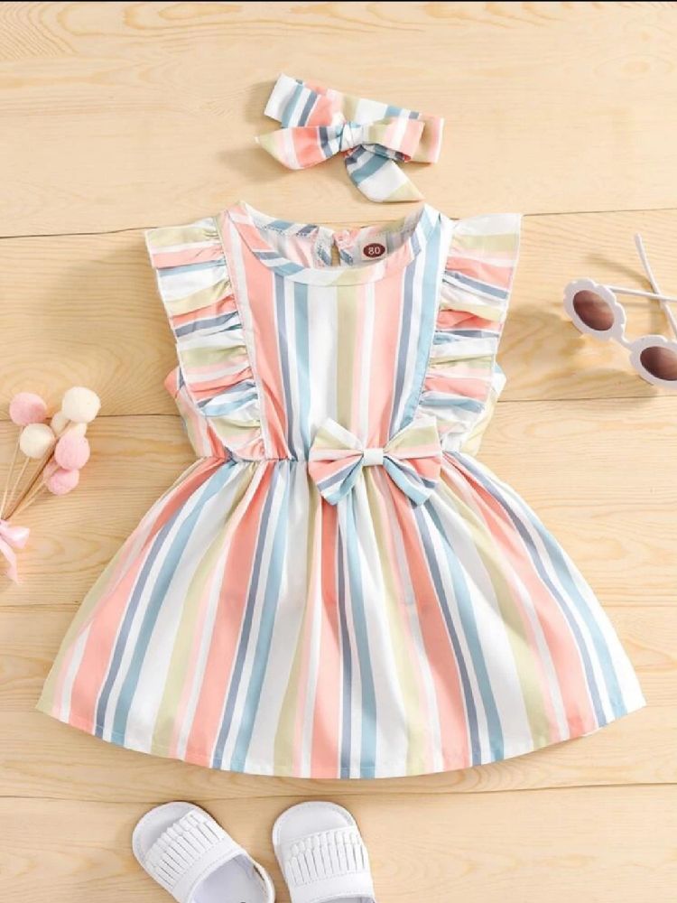 Robe pour fillette avec bandeau 