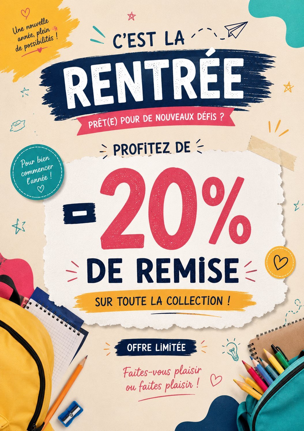 Remise à l'occasion de la rentrée scolaire 