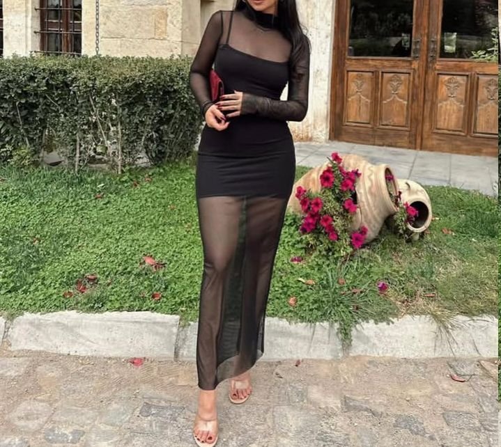 Robe Noir tendance 2 pièce
