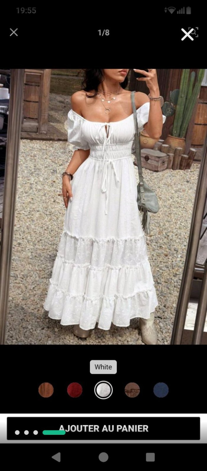 Robe blanche longue élégante🤍 Taille Standard 🤍