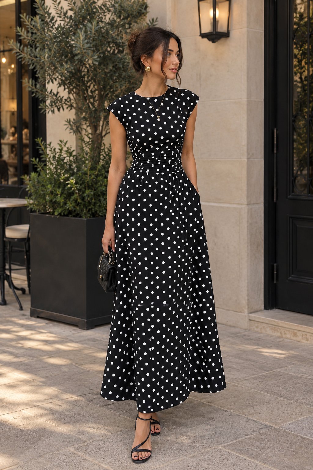 Robe Noir a pois blanc 🤍