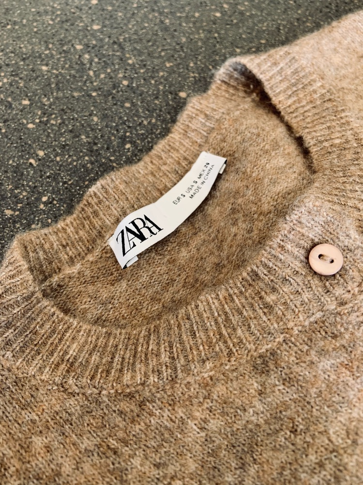 Gilet Brun Zara Taille L (40) En Coton - Occasion Très Bon état, Parfait Pour Un Look Casual Chic