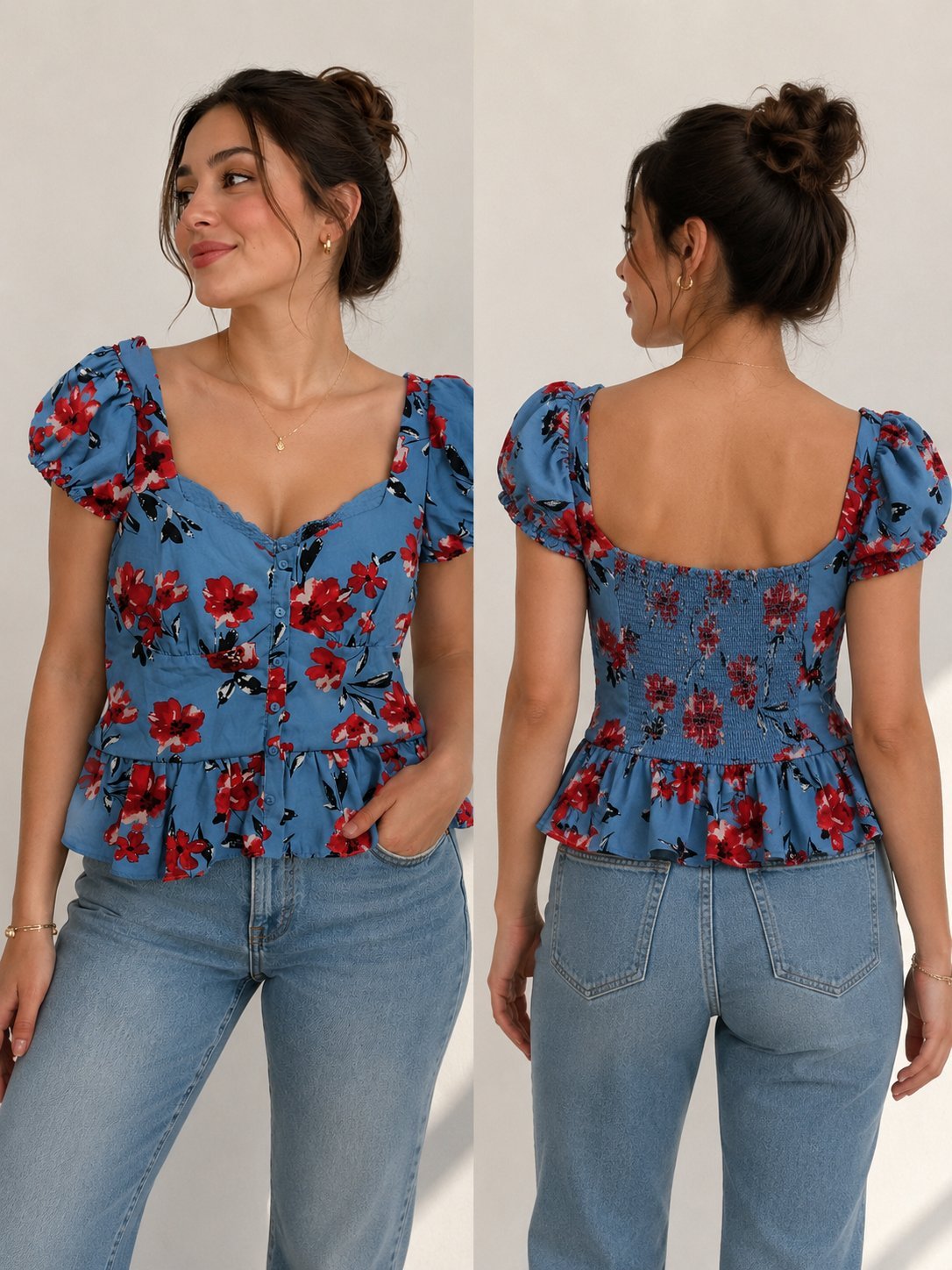Top fleurie neuf taille S/M