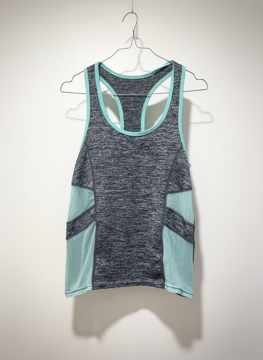 Grey & Mint Sports Tank Top