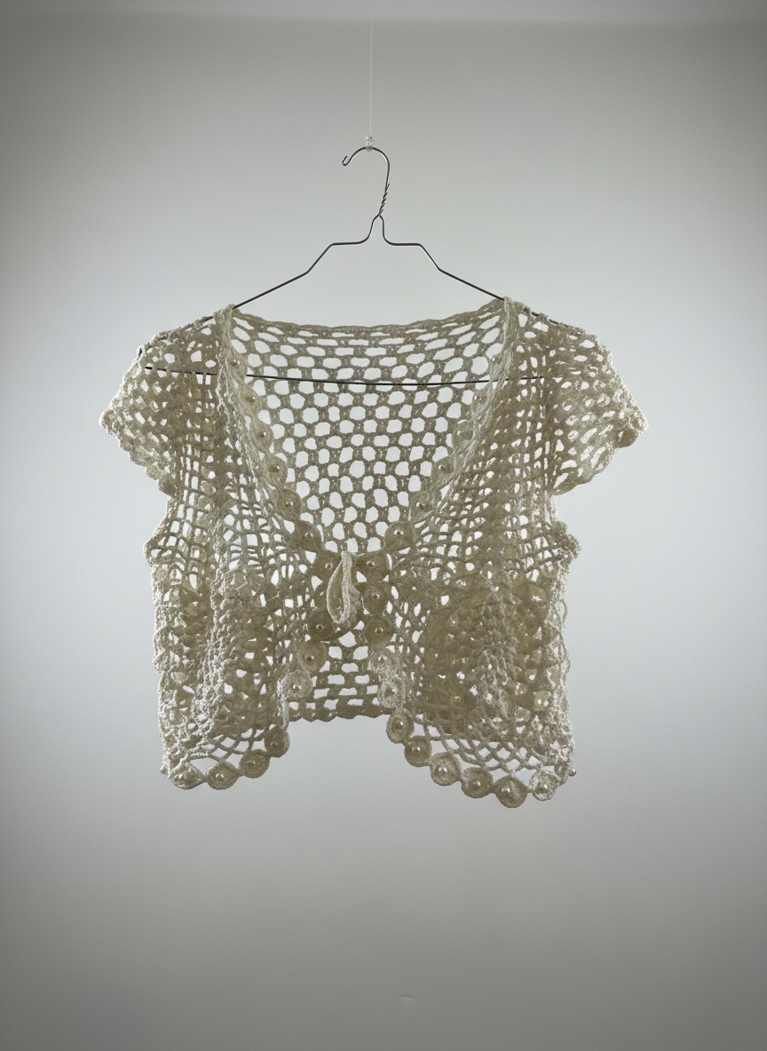 White Crochet Bolero