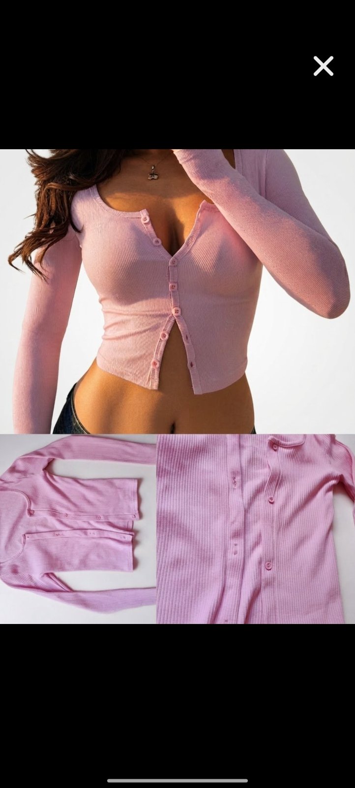 Cardigan cute rosé et court avec des boutons 🩷🩷