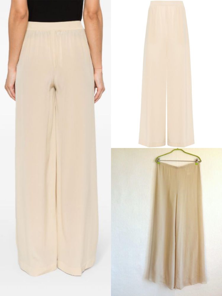 Pantalon large coupe ampoule avec doublure 💗💗 blanc cassé -beige 