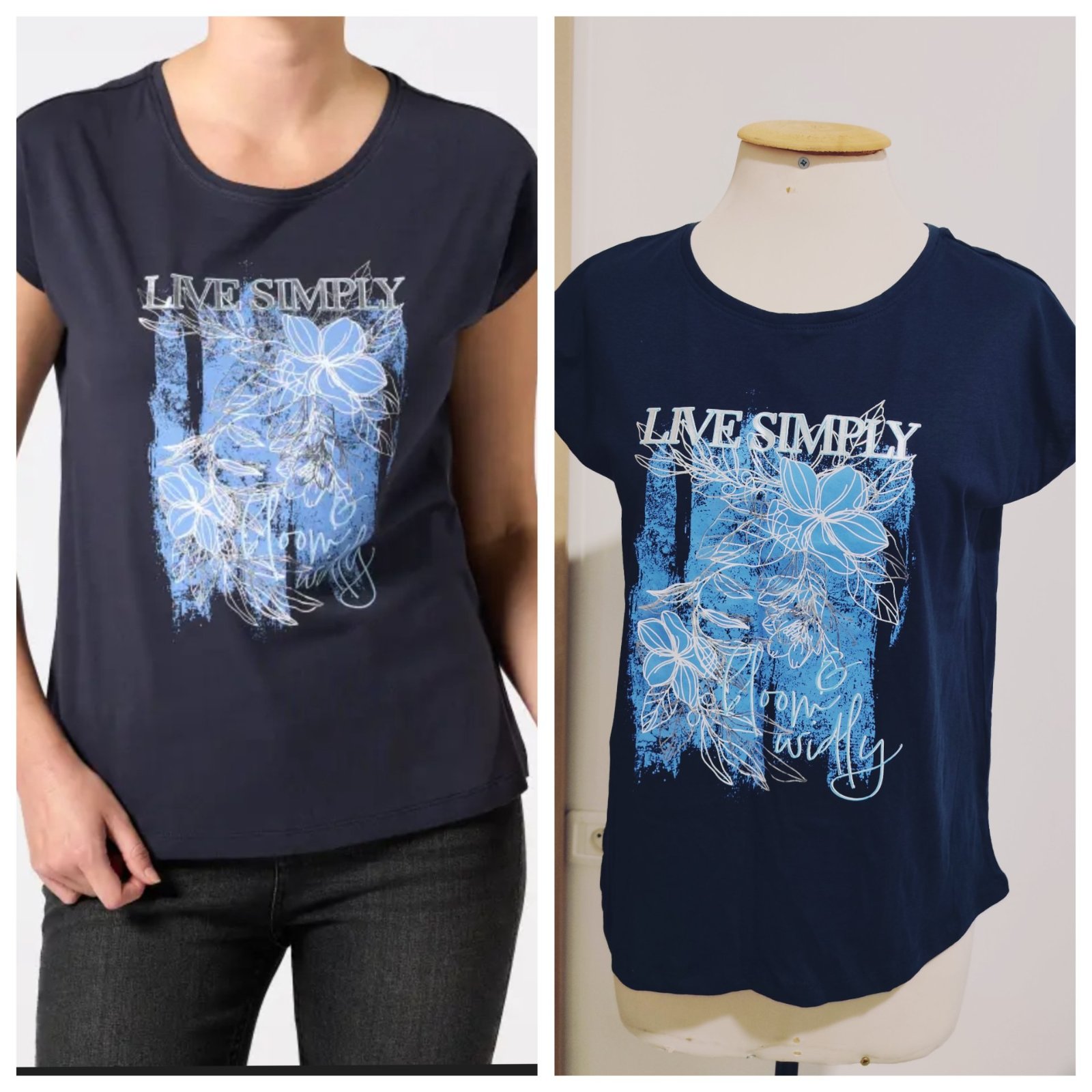 T-shirt janina bleu marine coton
