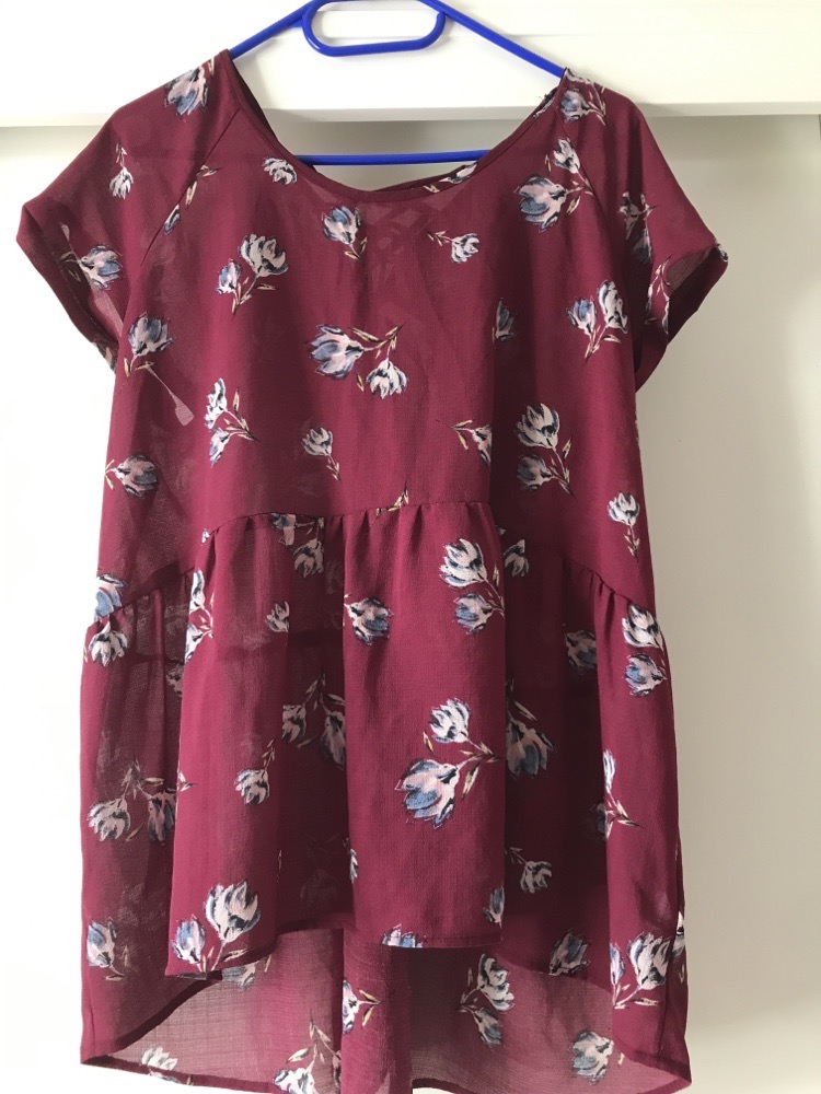 Liquette mousseline couleur bordeaux 