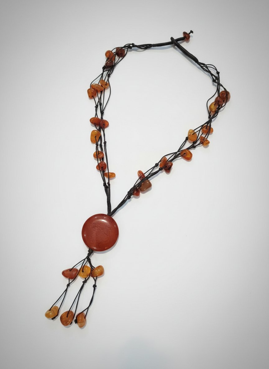 Un bijoux collier en Cornaline
