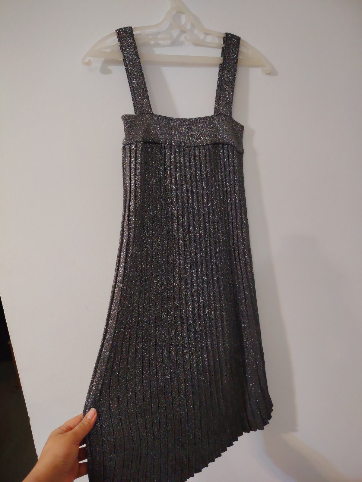 Robe plissé argenté, H&M 