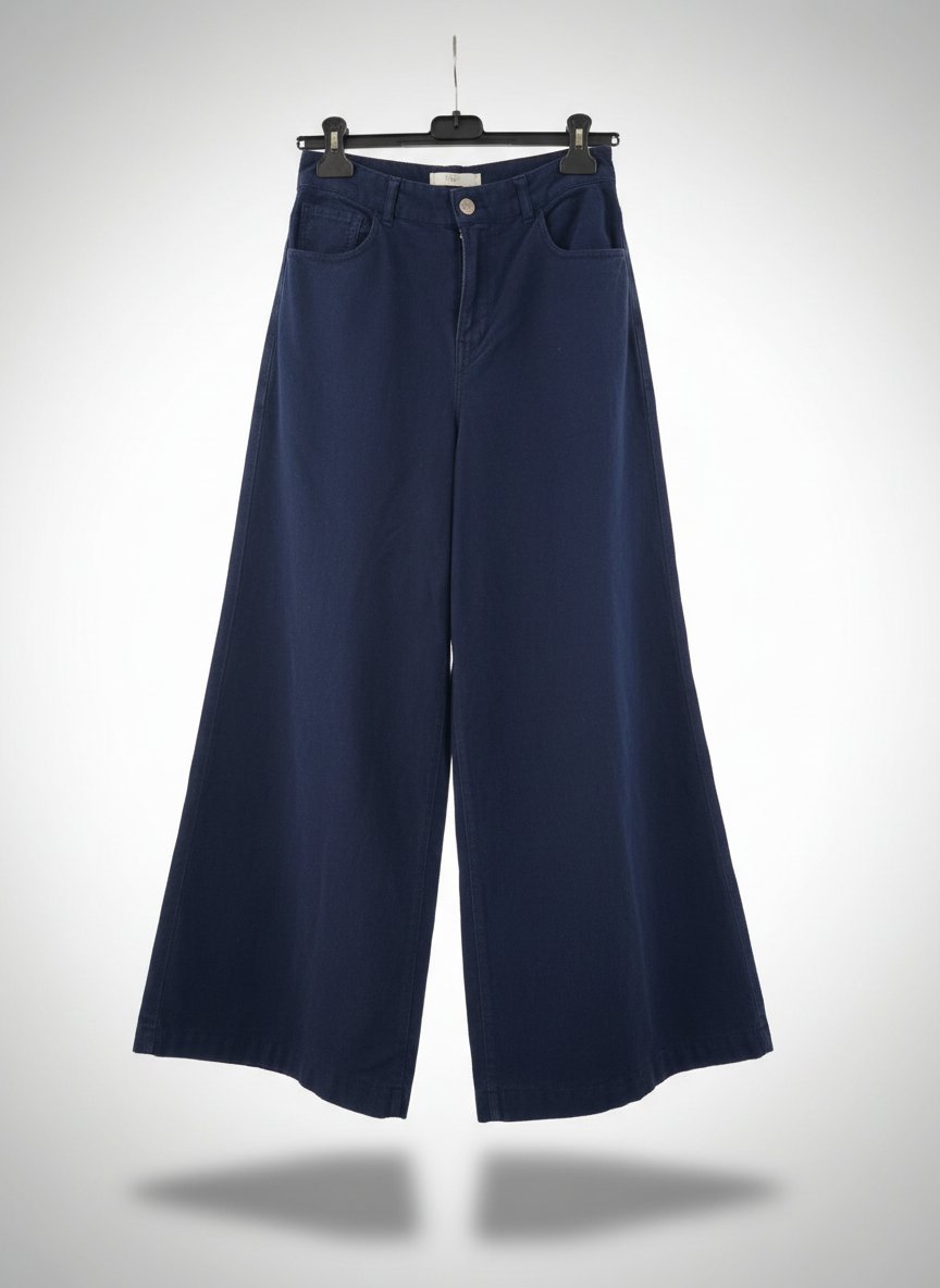 Benetton, pantalon en velours tres large