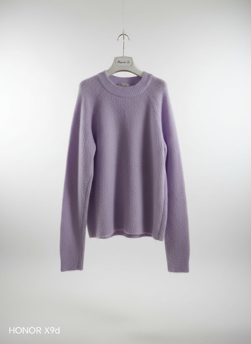 Un pull couleur lilas, souple et léger