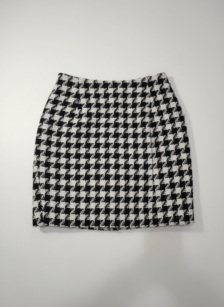 Jupe pied de poule en laine taille 38