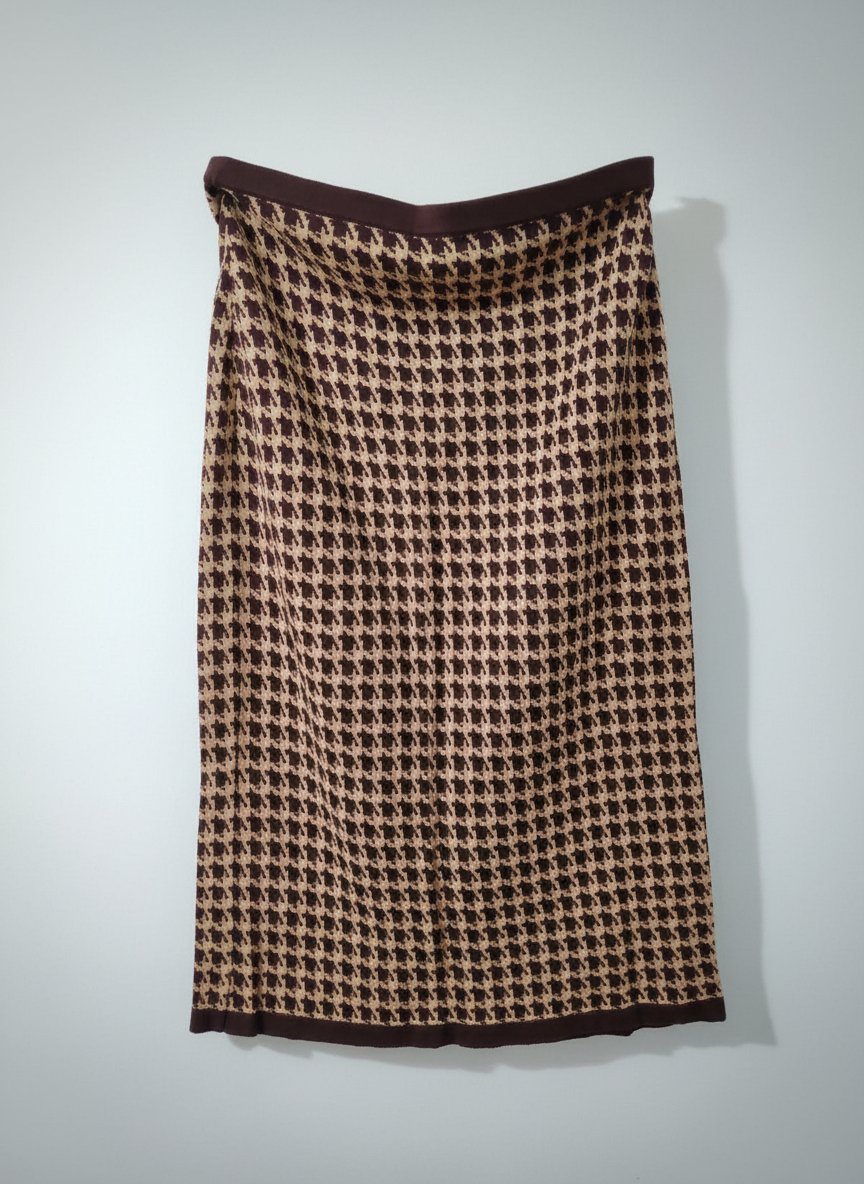 Jupe droite Mexx, pied de poule marron, taille M