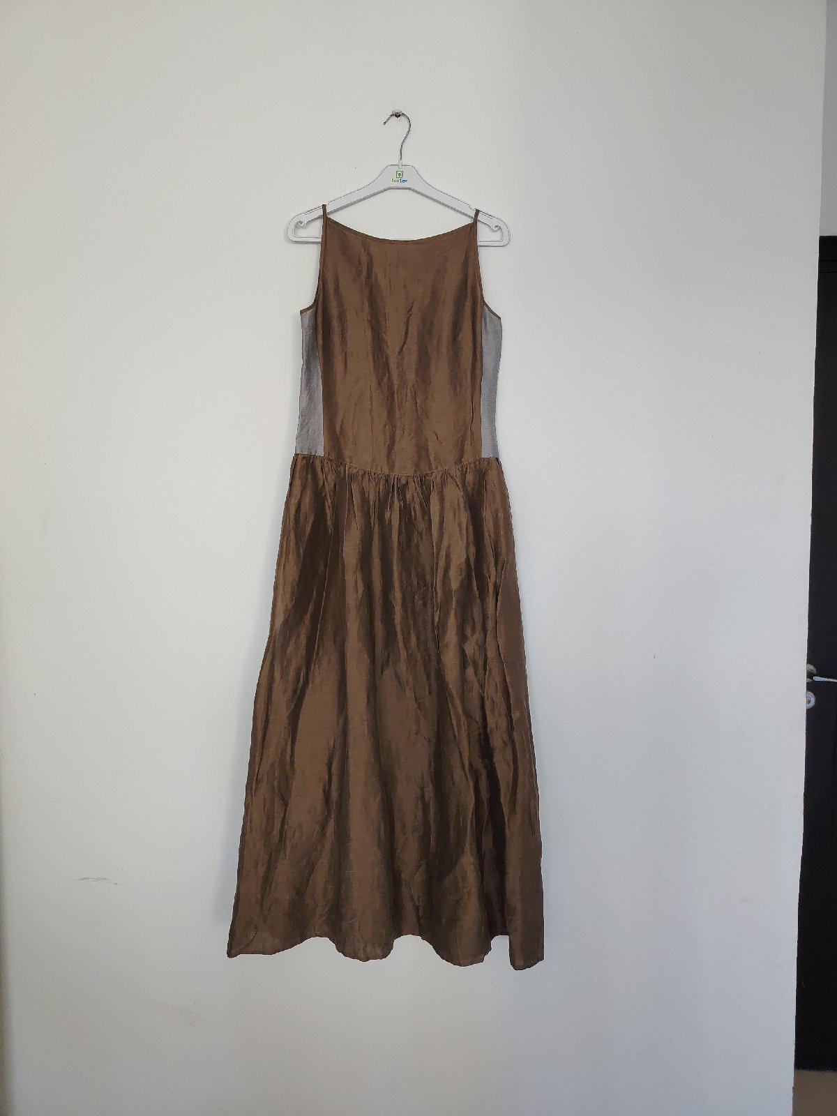 Robe maxi en lin et soie