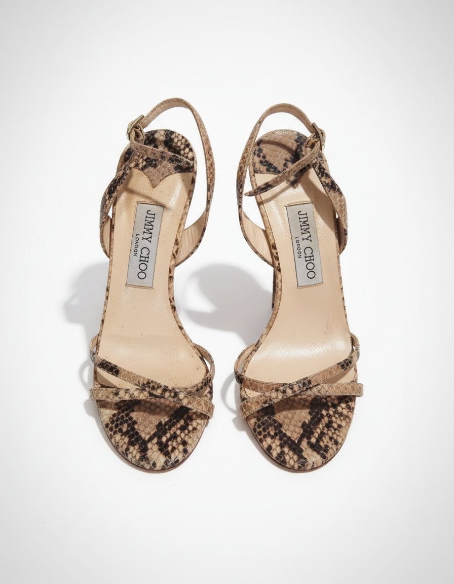 Jimmy choo sandales a talon en cuir Python