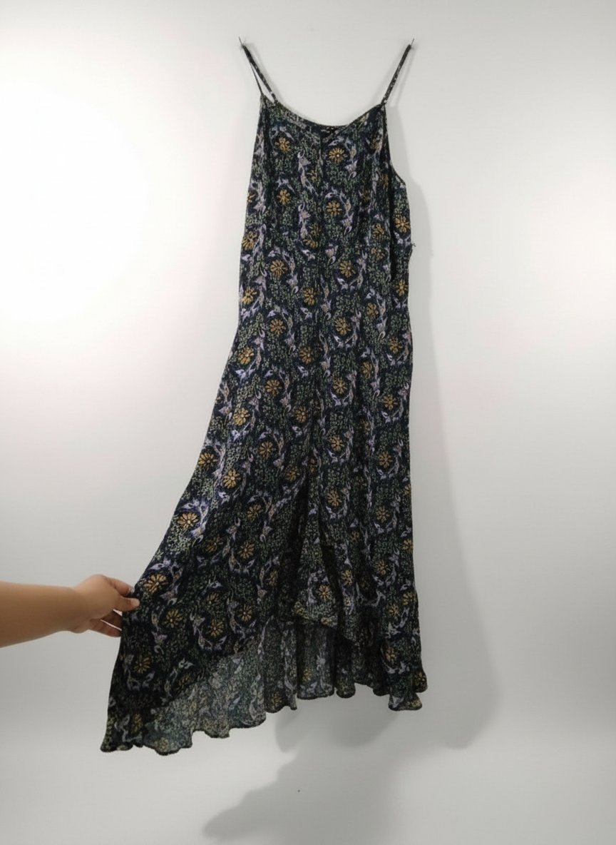 Belle robe longue fluide avec poches