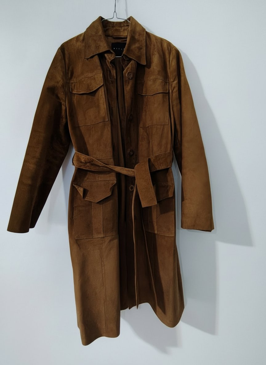Un tres beau manteau en cuir, taille 38 de la marque sisley