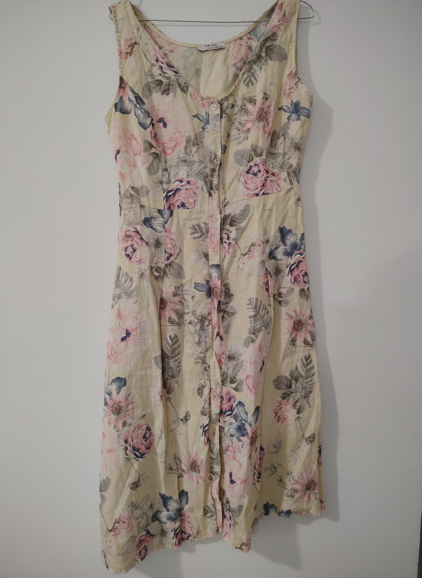 Robe en lin fleurie,  taille 38