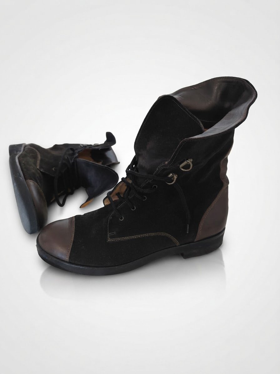 En cuir et daim marron des toots plat pointure 36