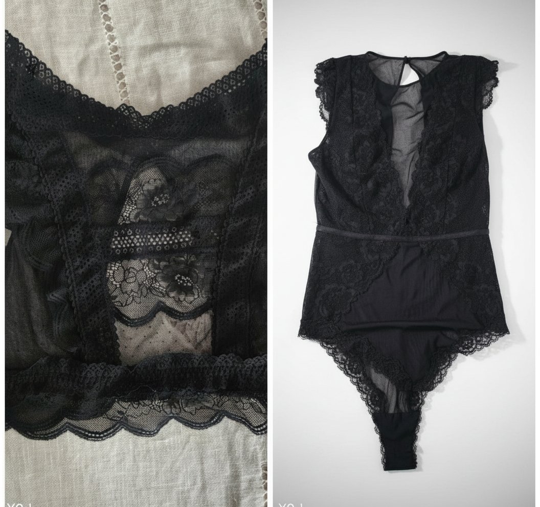 Deux body, lingerie fine glamour en dentelle élastique, HM, taille 36