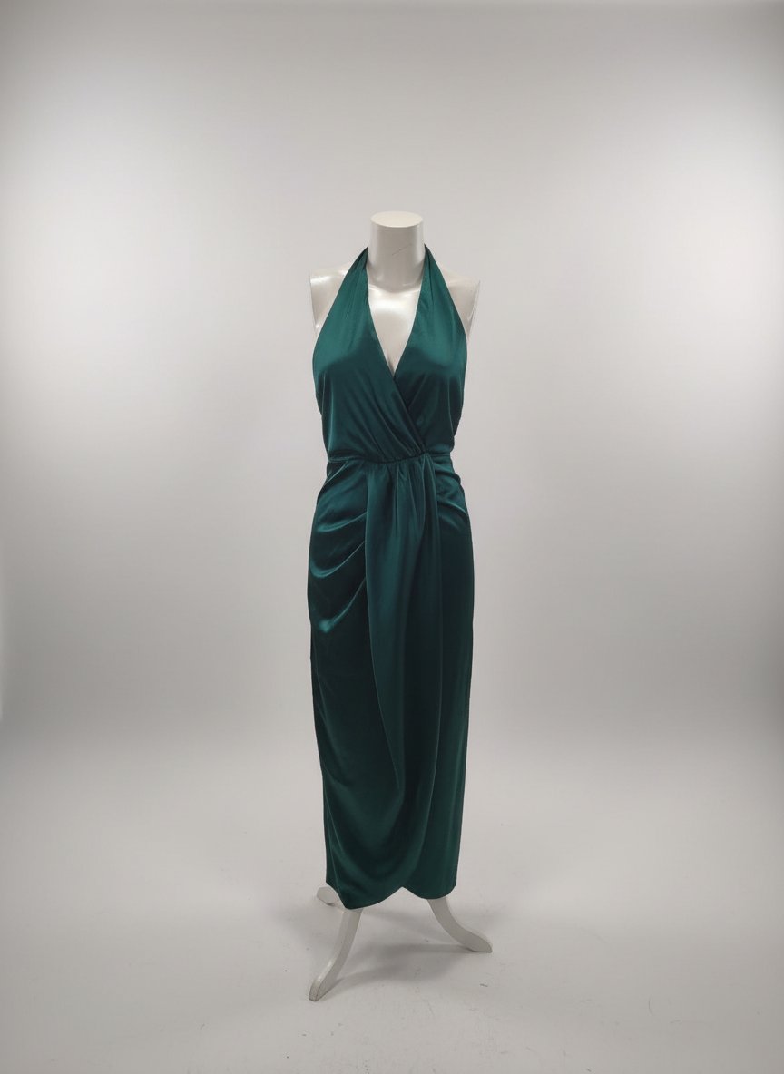 Shein Robe satiné vert émeraude T 38