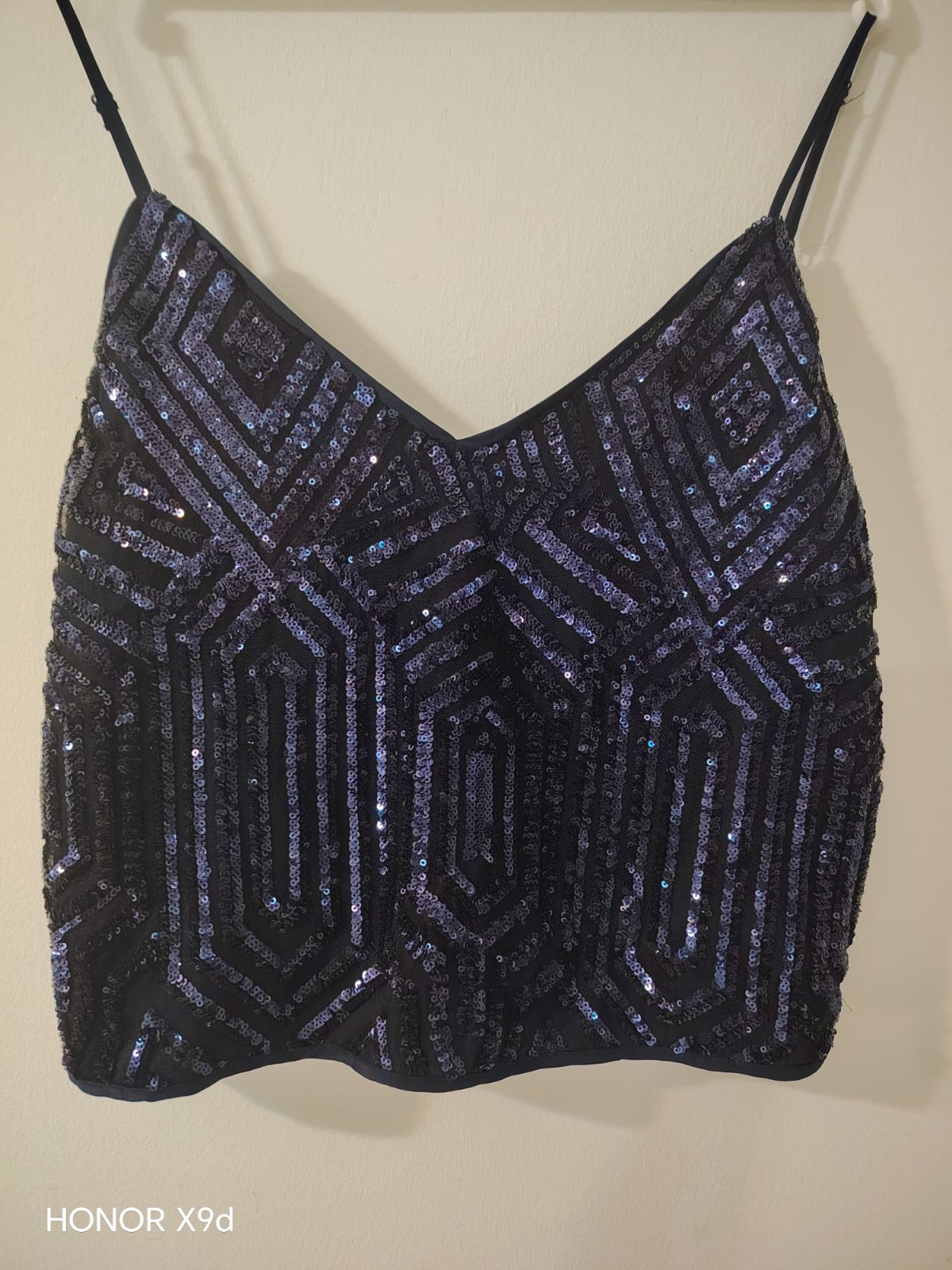 Top en sequin bleu marine