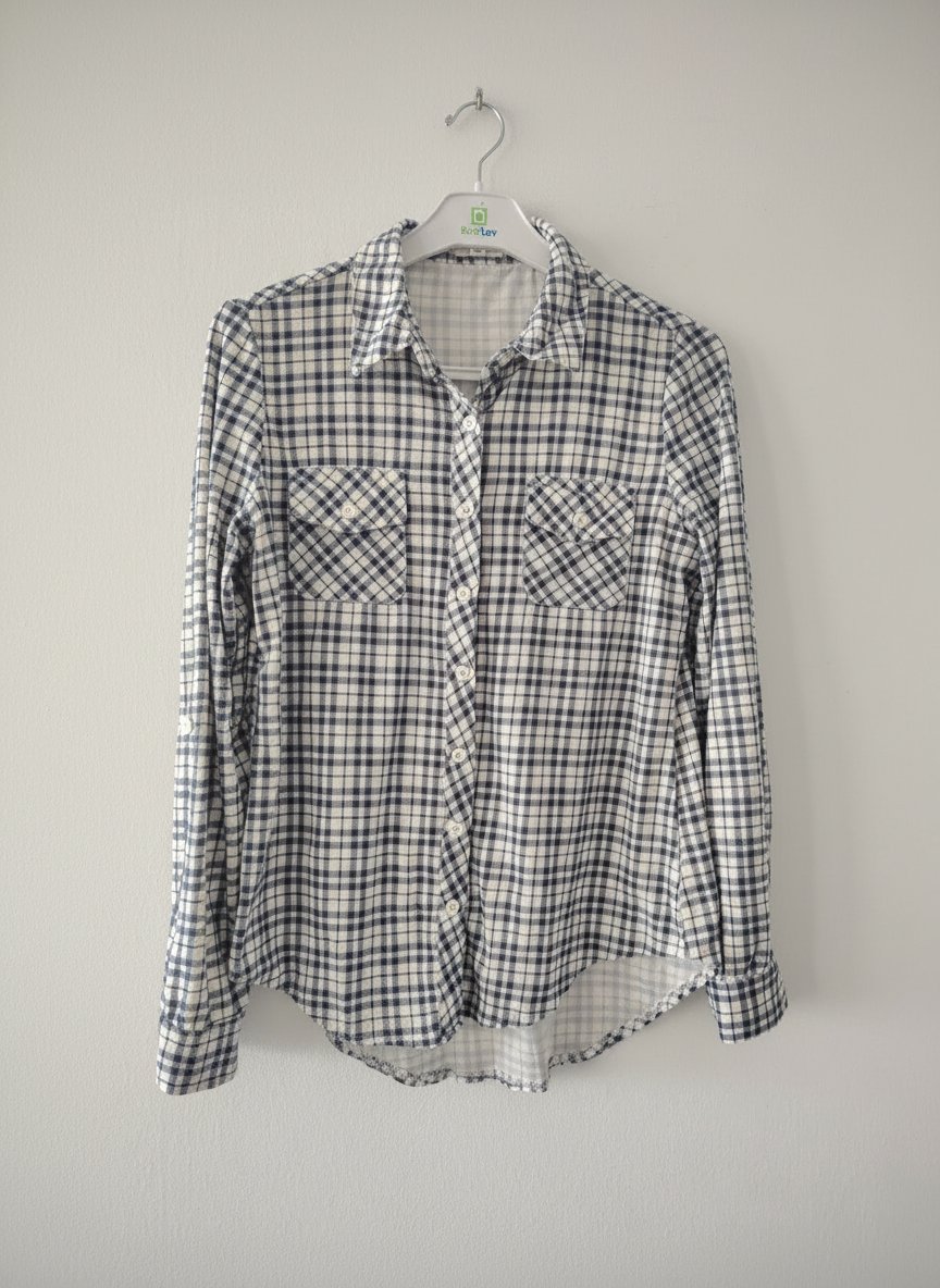Ardene, Belle chemise en cotton bleu marine et blanc 
