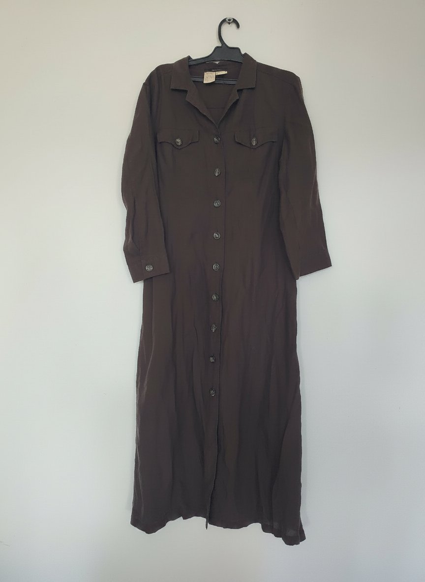 Maxmara robe en lin marron glacé