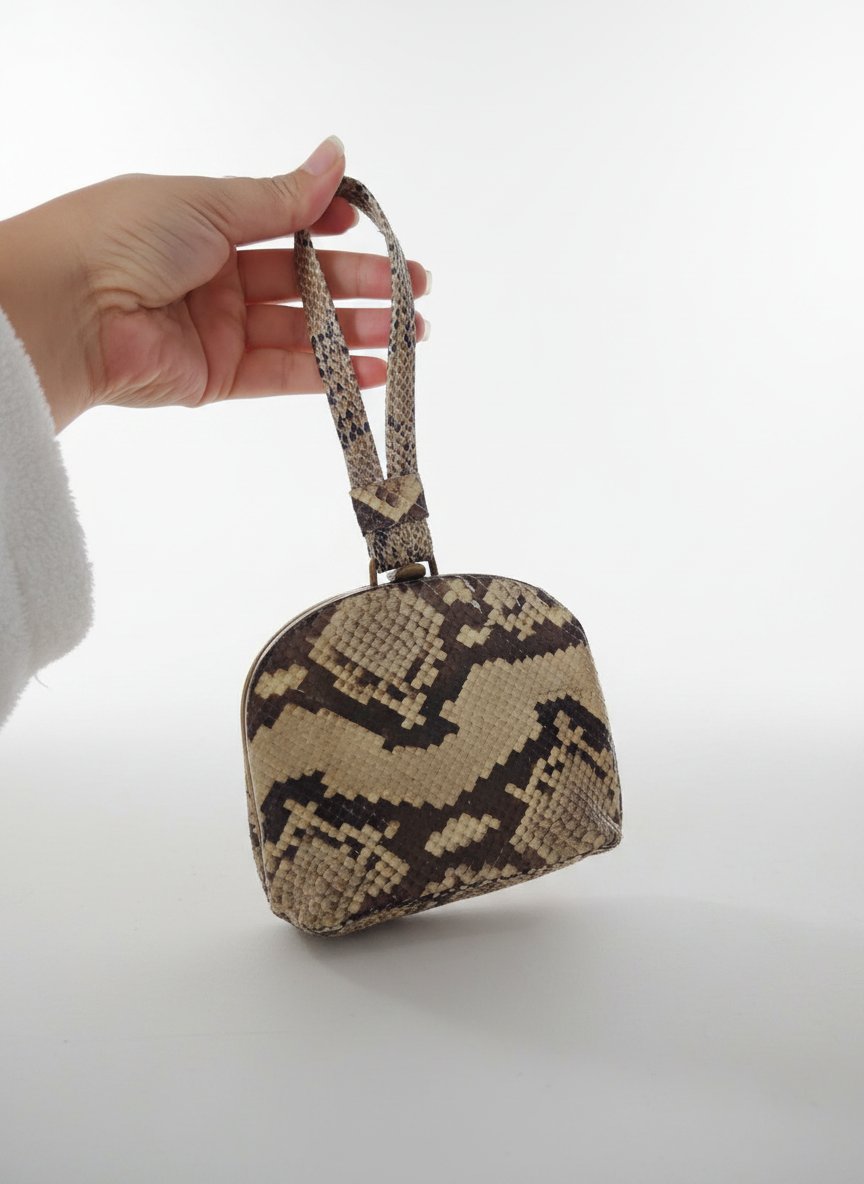 Vintage bourse taille S en cuir python