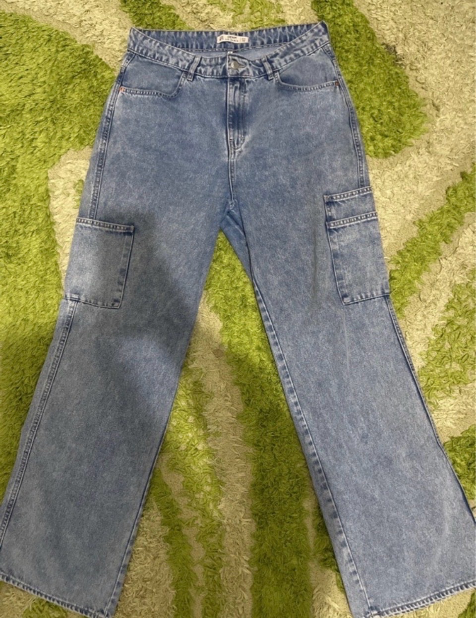 Jean cargo large bleu neuf